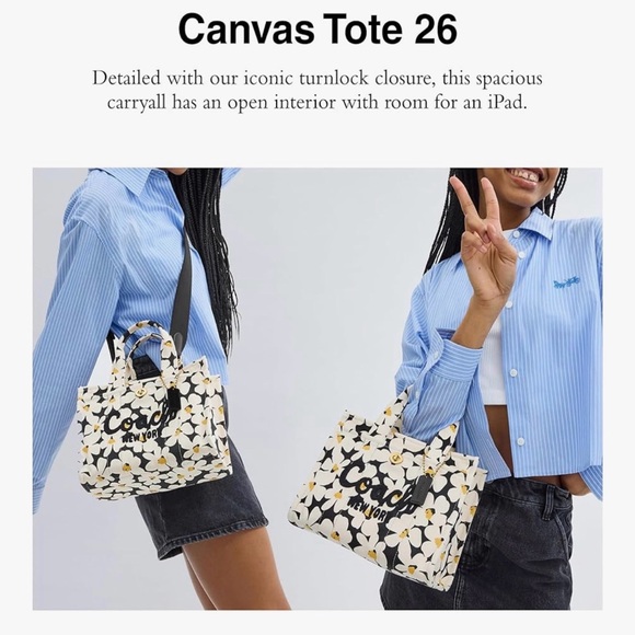 Coach Black and Cream Floral Backpack Cargo Tote 26 With Floral Print - Picture 10 of 10